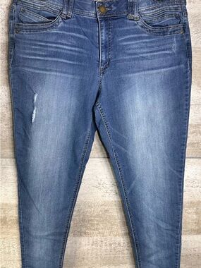 Democracy "Ab"solution Distressed Skinny Jeans - Medium Wash - Size 22W